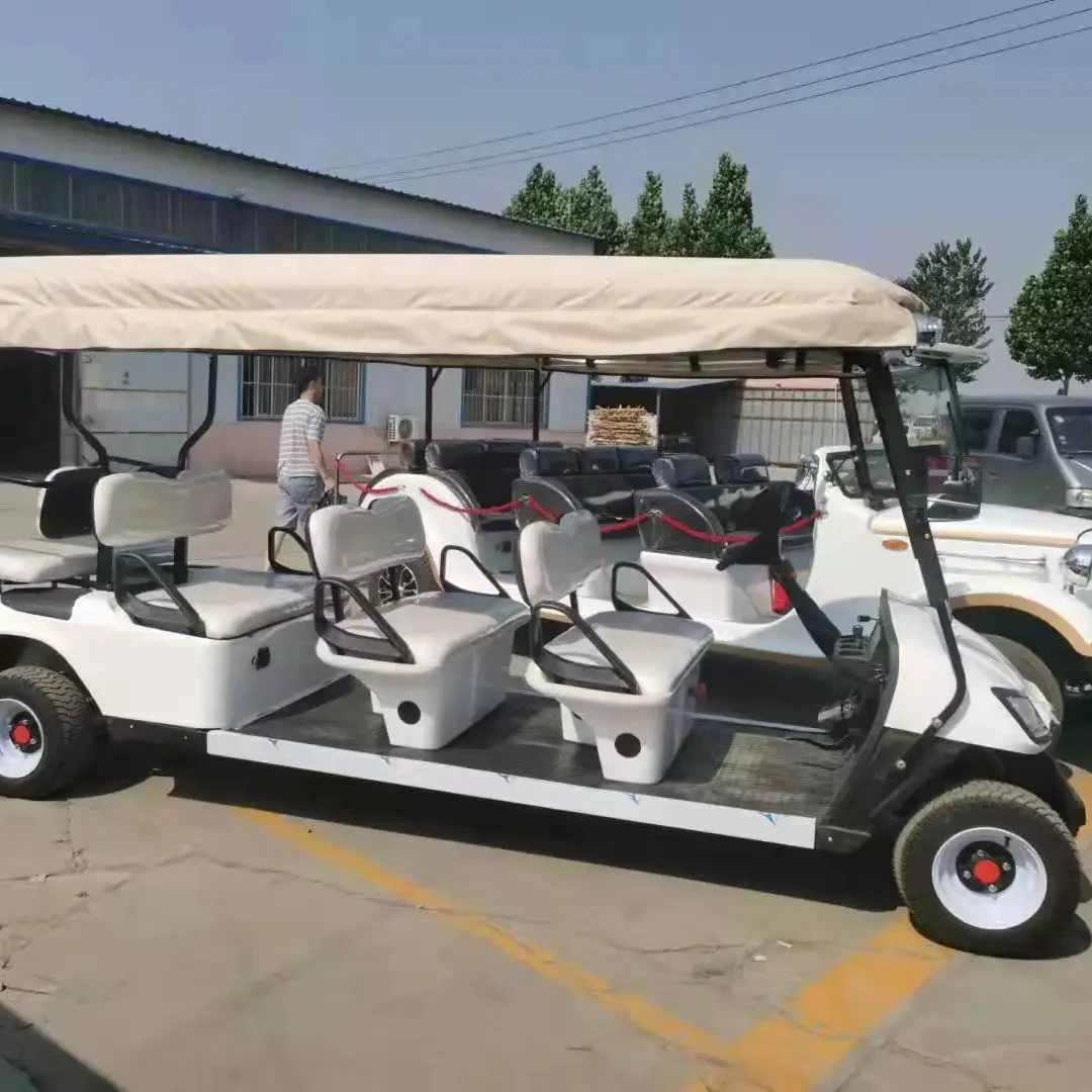 Resort Beach Battery Powered Tourist Golf Cart Electric Buggy 8 seats Sightseeing Golf Carts
