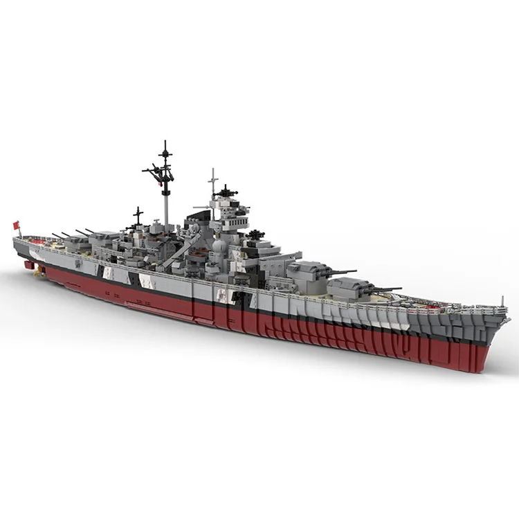 battleship Military Toy 2023 Children Learning Toy Brick Building German Bismarck Battleship Cruiser Military
