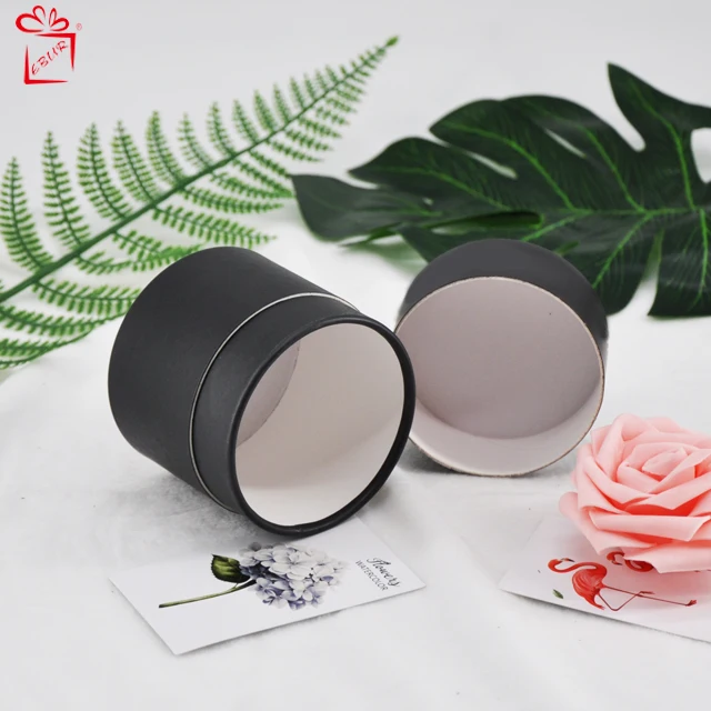 Custom Luxury Gold Stamping Empty Big Size Black Round Hard Paper Custom Cylinder Paper Tube With Pillow