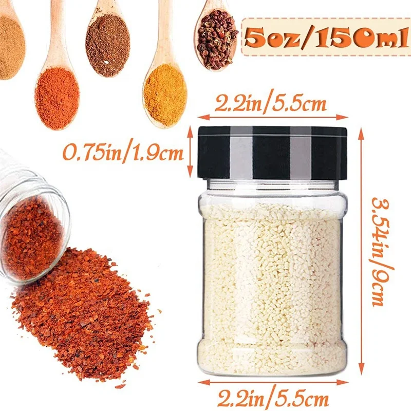 Seasoning Bottles With Lids And Seals Plastic Spice Jars Clear Storage Bottle Container