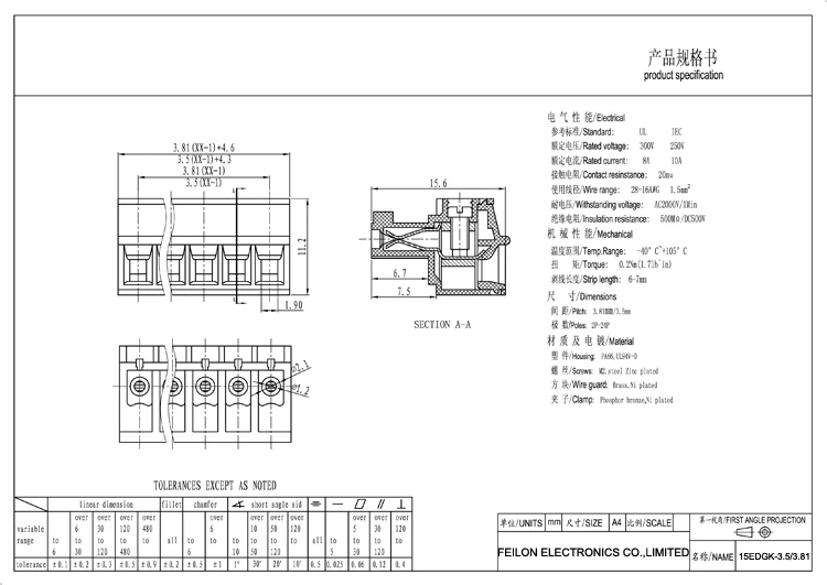 Replace phoenix MC1.5-ST 15EDGK-3.5 3.81mm pitch pluggable terminal block 02P - 24P  green connector