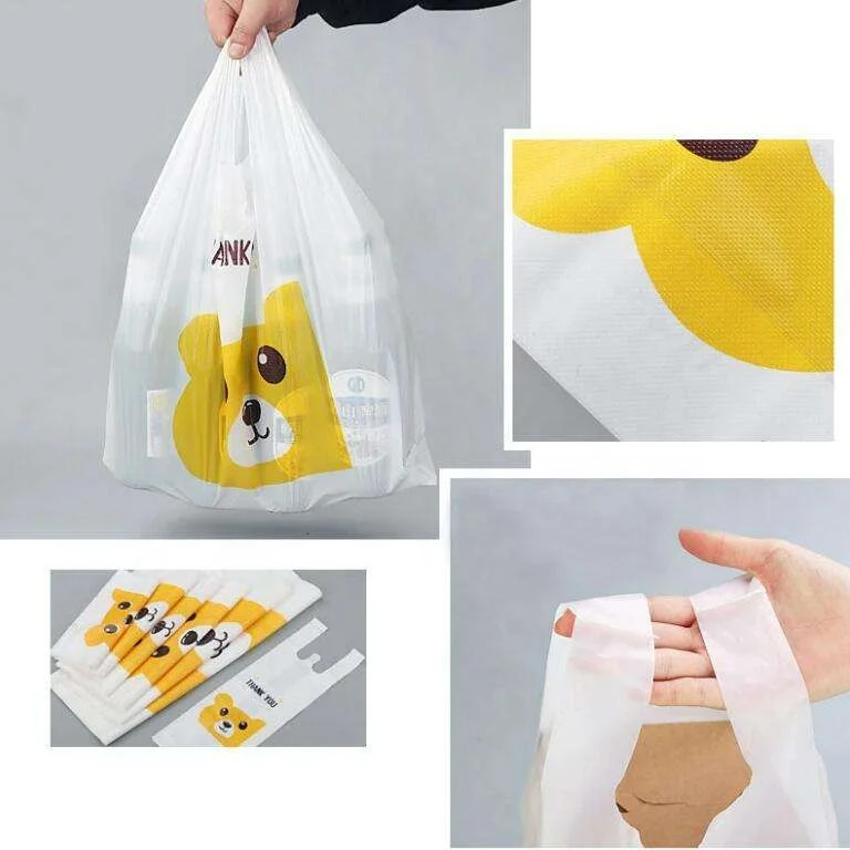 Take Out Bag Disposable Plastic Bag Factory Price Oem Hdpe Food Shopping Plastic Customized Thank You Printing Pe Carton Packing