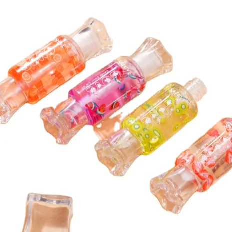 Free sample Organic Fruit flavored Vitamin Hydrating Moisturizing Long Lasting fruit Lip Oil Gloss