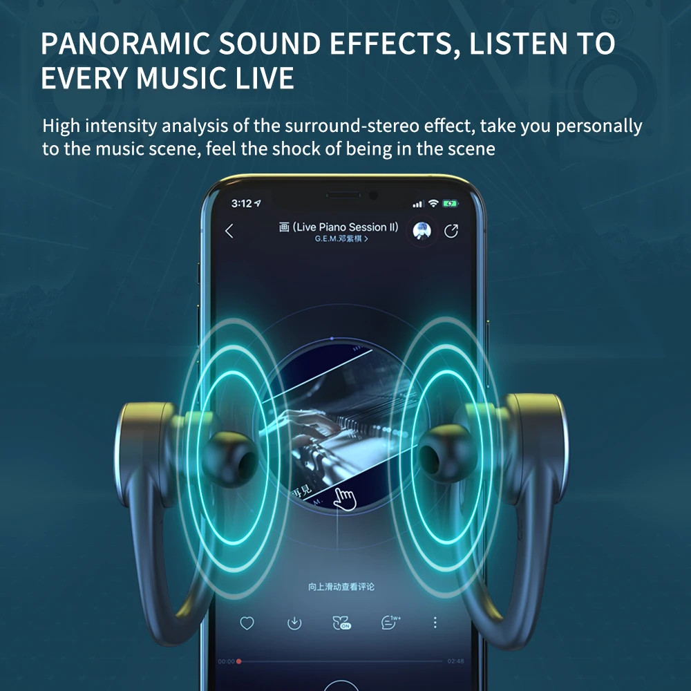 Top selling T09 TWS Wireless Headphones earphone With Microphones Sport Ear Hook LED Display gaming headset logo invisible earbu