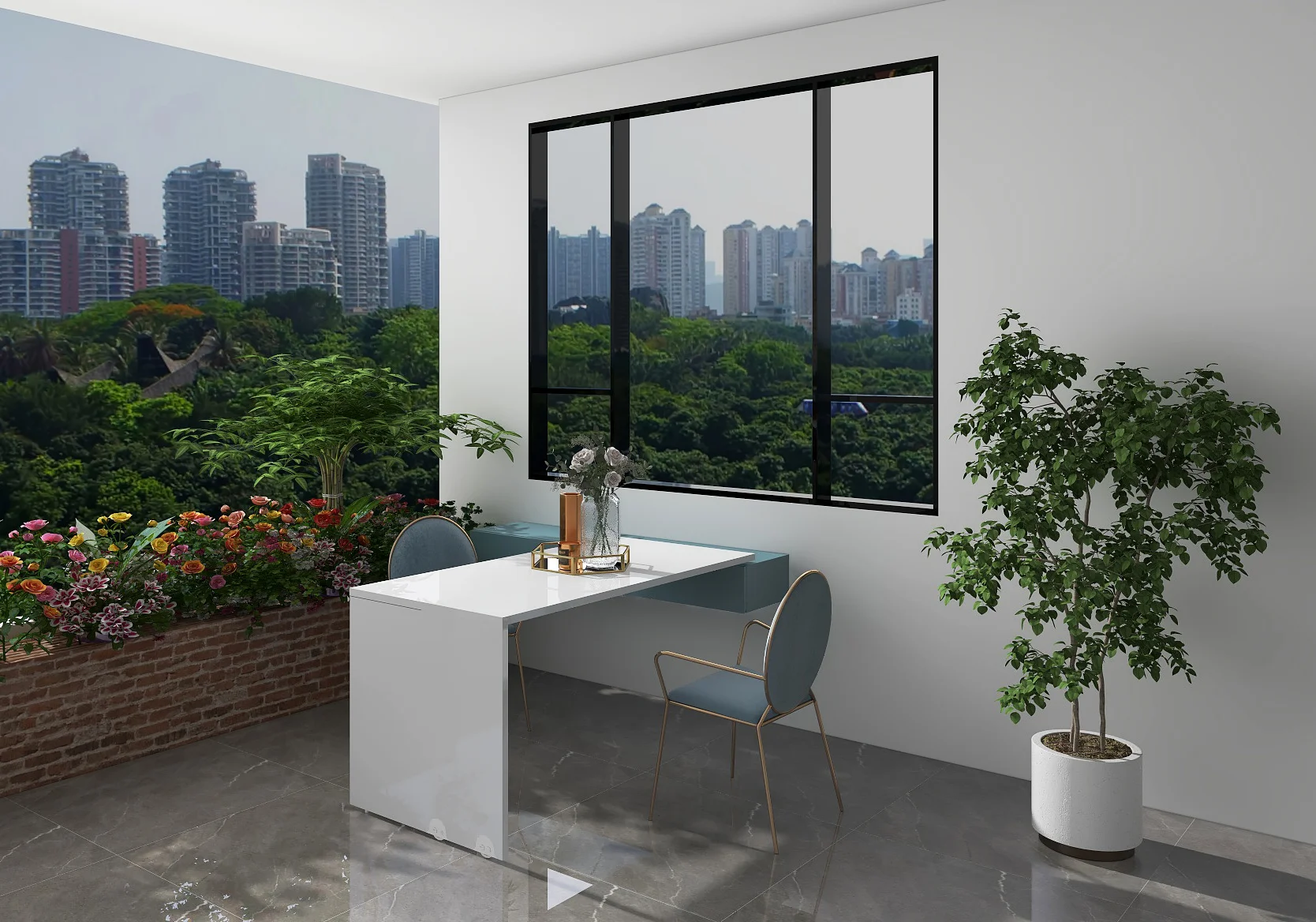 2021 Modern design Space Saving Furniture Pull Out Two pull rotating Adjustable wall Table