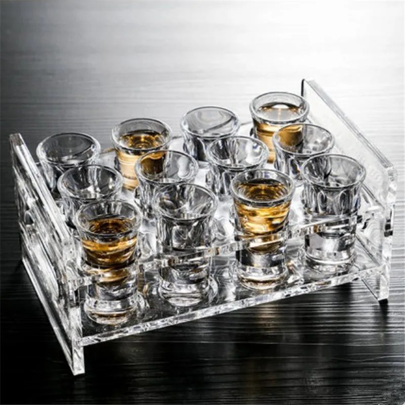 Wholesale 2 oz tequila shot glass custom shot glass with display case