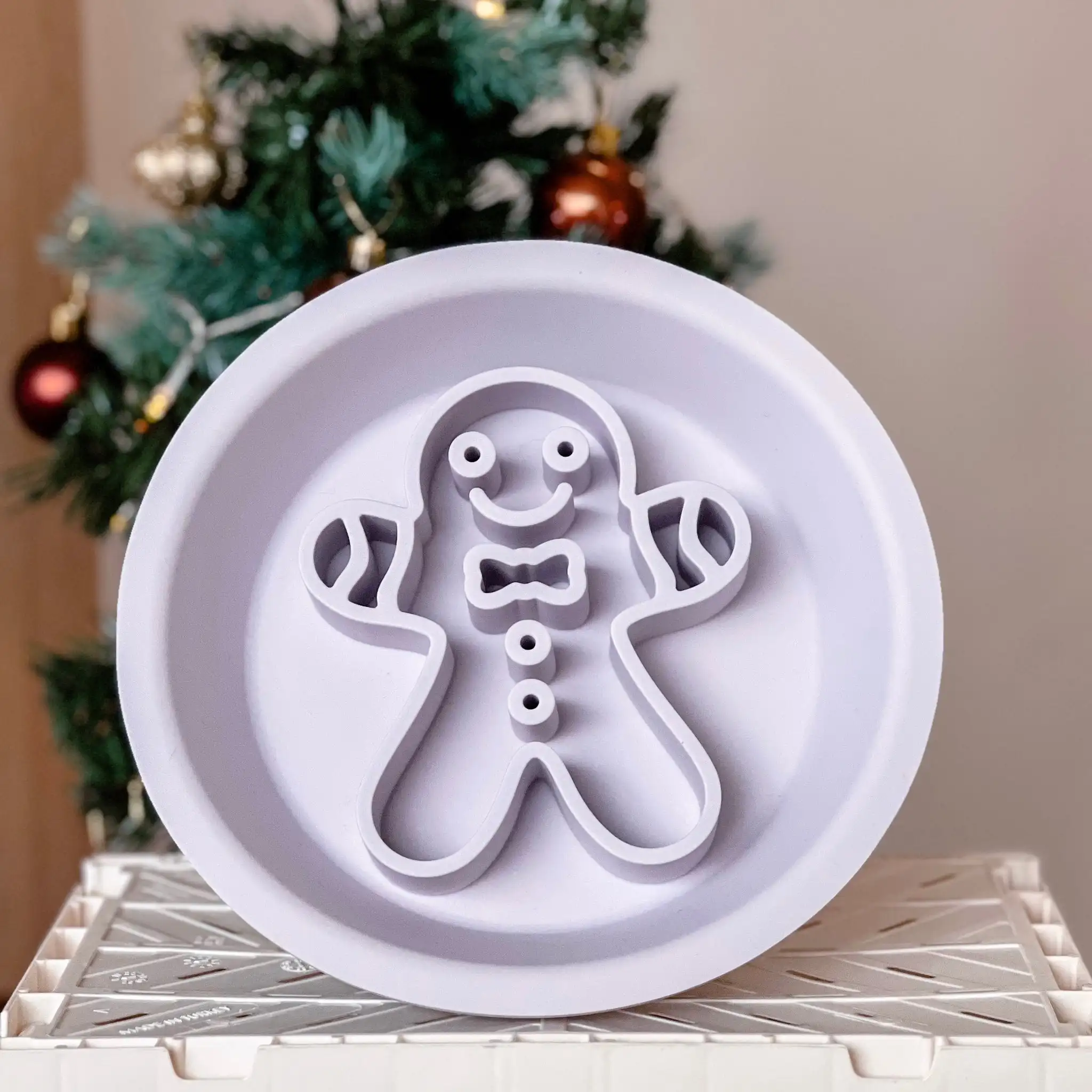 ZMaker 2024 New Christmas Snowman Dog Slow Feeder Bowl Silicone Pet Slow Food Bowls 2 in 1 Christmas Slow Feeder Dog Bowl