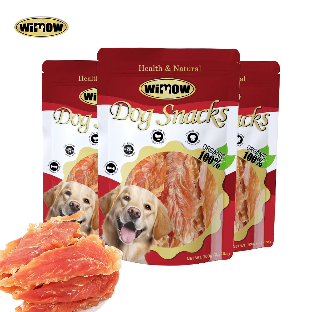 oem  nutritious delicious chicken breast jerky dog treats snacks dry Pet food 100g