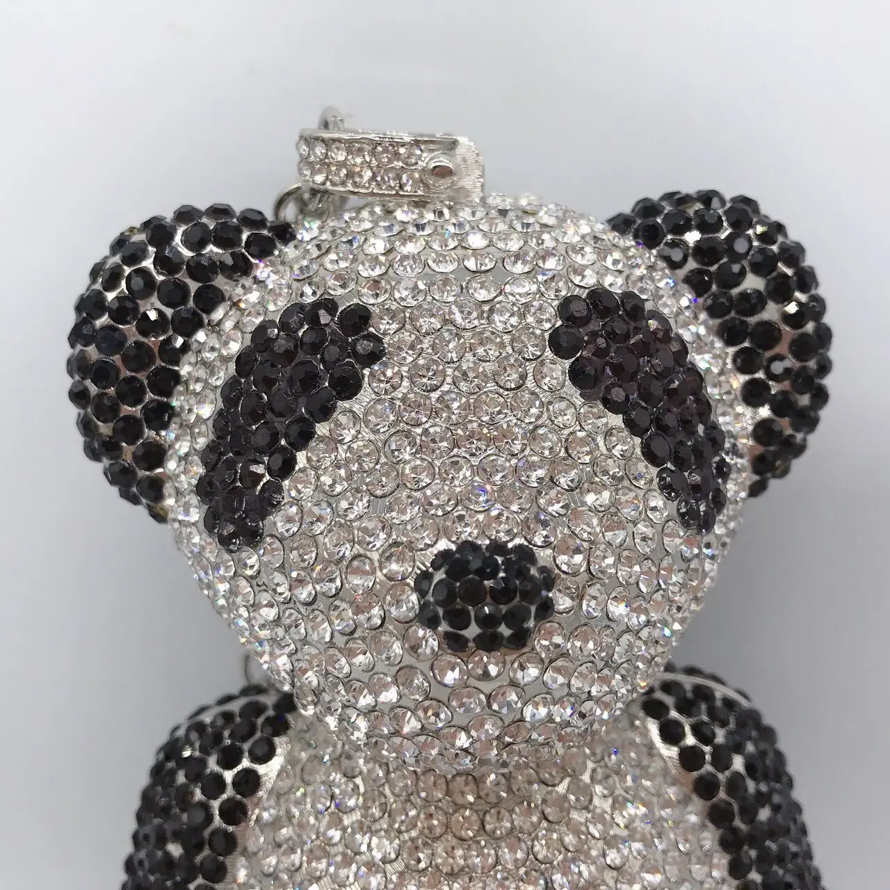 
New Design Panda Shaped Handbag Purse Women Diamond Clutch Animal Shaped Bling Crystal Evening Bags 