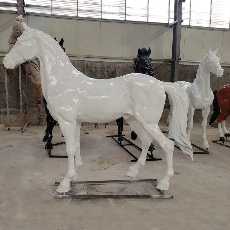Decoration Outdoor Sculpture Custom Resin horse Animal Statues fiberglass Life Size Horse sculpture Statue