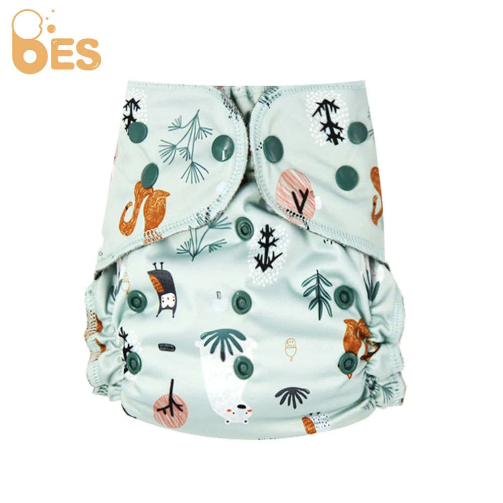 BES baby cotton cloth nappy diapers breathable one size adjustable bamboo reusable washable diaper nappies custom