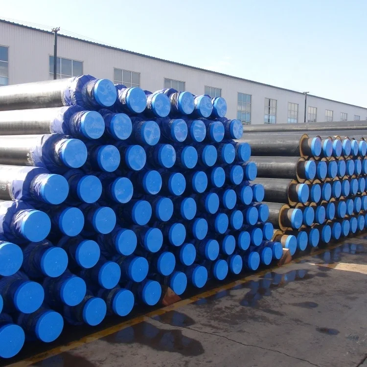 small diameter underground black hdpe protective polyurethane foam insulation material seamless steel pipe for district heating