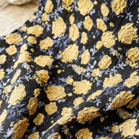 186GSM mix fabric brocade bubble flowers jacquard fabric for lady fashion dress