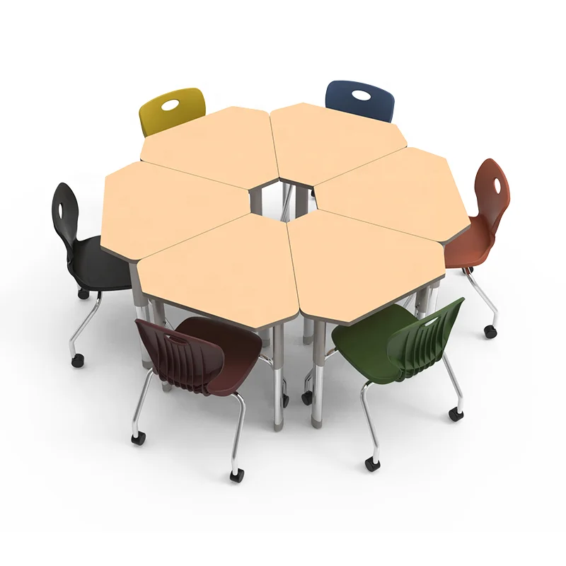 cheap classroom wood triangle side table for student