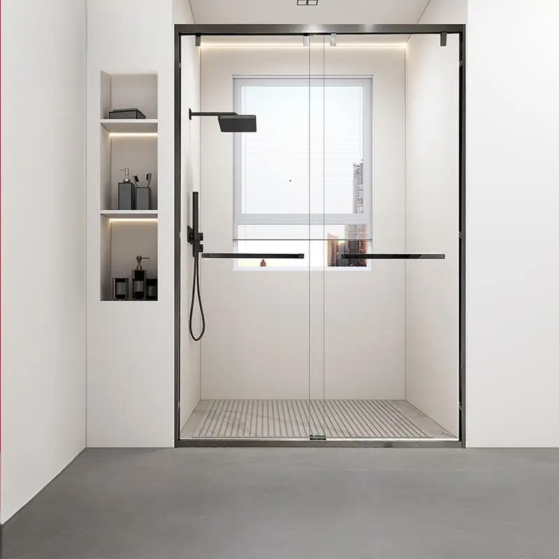 Modern Sliding and Folding Glass Shower Door with Frameless 10mm Tempered Glass and 6mm Tempered Glass Pan for Hotels Bathrooms