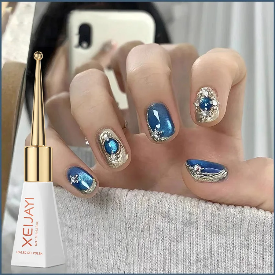 2024 New Cat eye Suppliers Popular White Glass Cat Eye UV Nail Gel Polish Hema Free Whitening Nail Salon Private Label For Sale