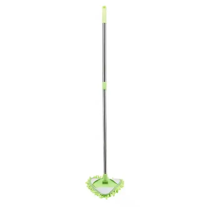 2024 Triangle Washing Glass Ceiling Cleaning Mop For floor  Wall Windows Telescopic Wiper Brush With Chenille Triangle Mop