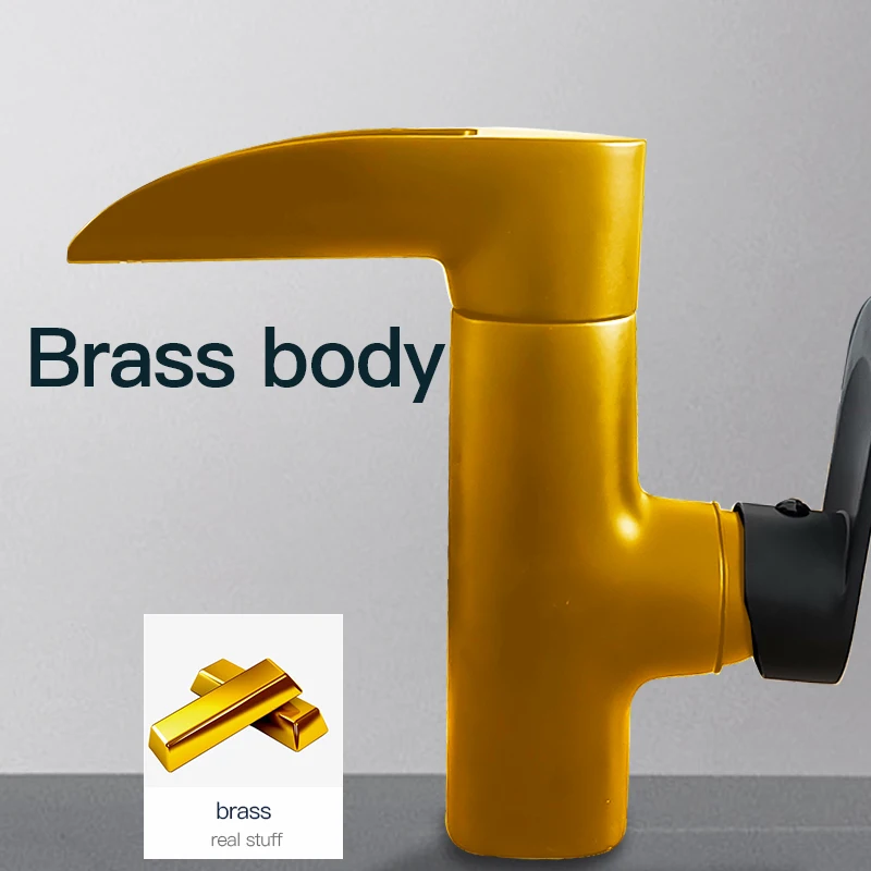 bathroom deck mounted modern style black brushed waterfall faucet cold and hot water tap waterfall tap