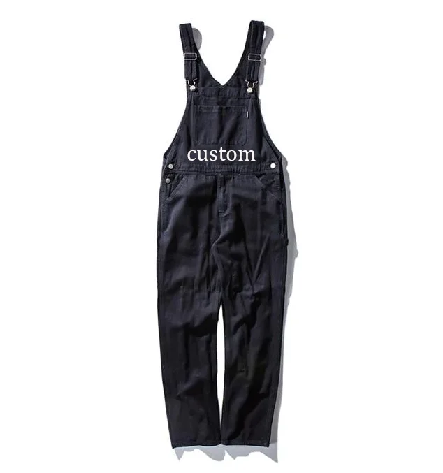 Bulk Wholesale Jeans Blue Black Red Suspender High Waist Casual Pants Denim Bib Jeans Overalls For Man