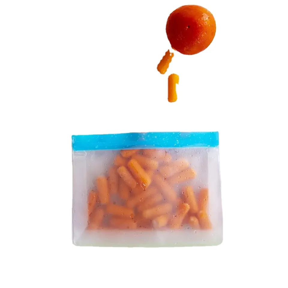 Hot sale silicone bags for food storage, food grade zipper bags, kitchen reusable sealed silicone food storage bags