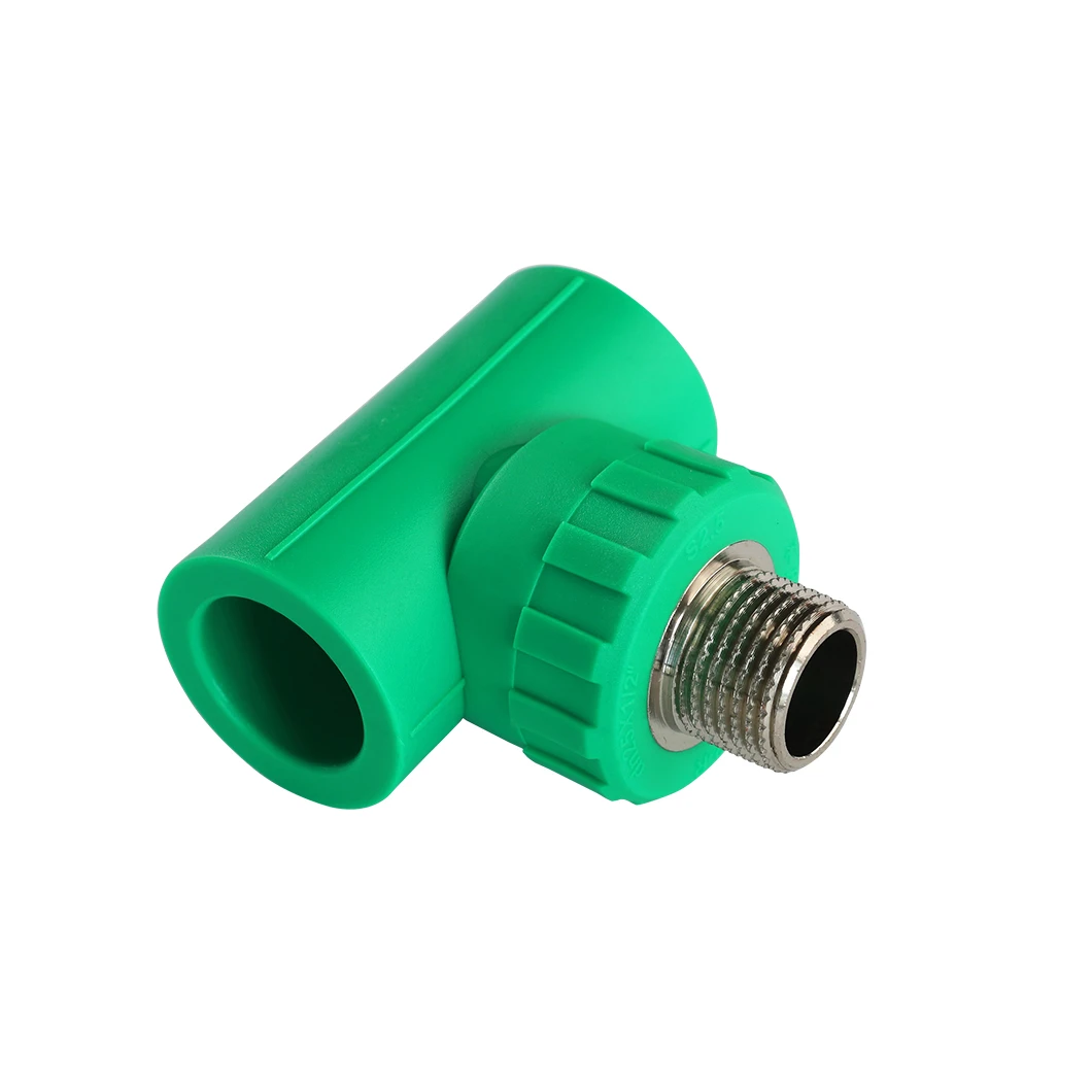 PPR Pipes Fittings  Low price stainless steel Plastic Fittings male tee pn20 for Household water