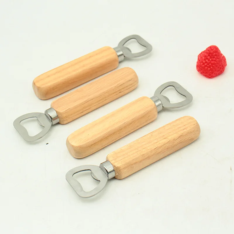 Manufacturer Wholesale Custom Sublimation Blank Wooden Novelty Shape Logo Beer Keychain Bottle Opener