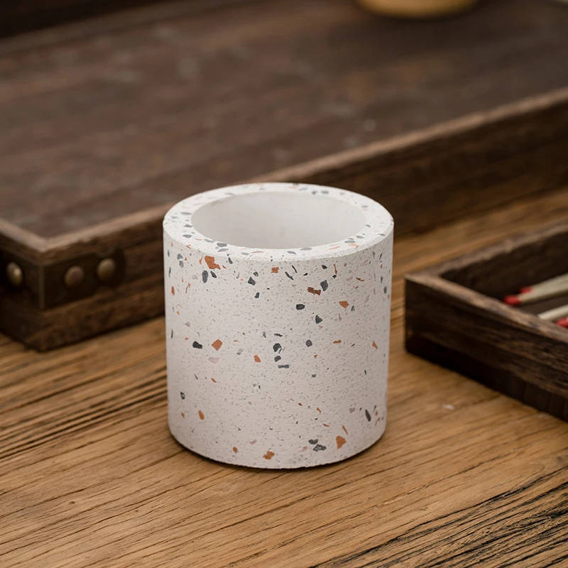 Classic wholesale cheap unique shape frosted matte black empty candle jars ceramic candle vessels