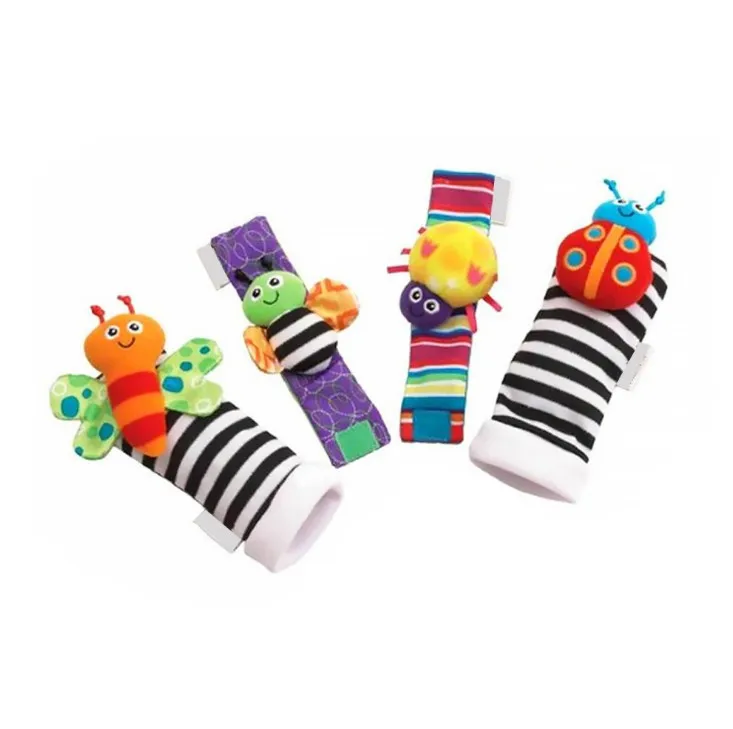 
New Infant Baby Kids Socks Set 3d Toys Wrist and Foot Baby Socks Rattle for 0~24 Months 