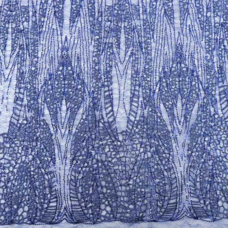 3D Sequin Beaded Lace Fabric Mesh Embroidery Sequined Lace Fabric for DIY Evening Dress Wedding Dress