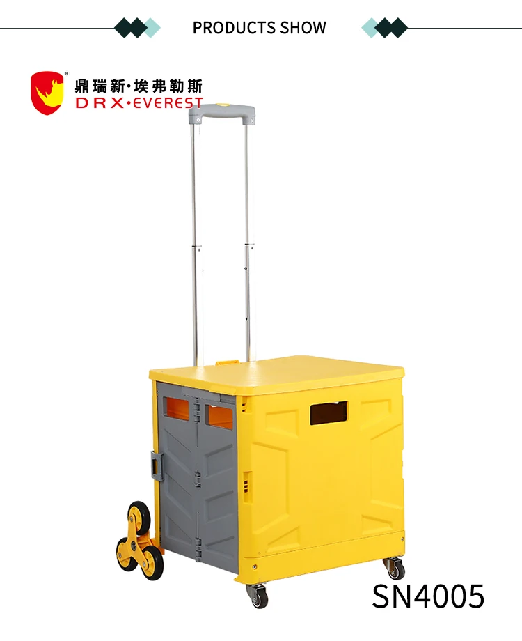 Factory price High Quality Vegetable Hand Shopping Trolley  folding trailer cart stair