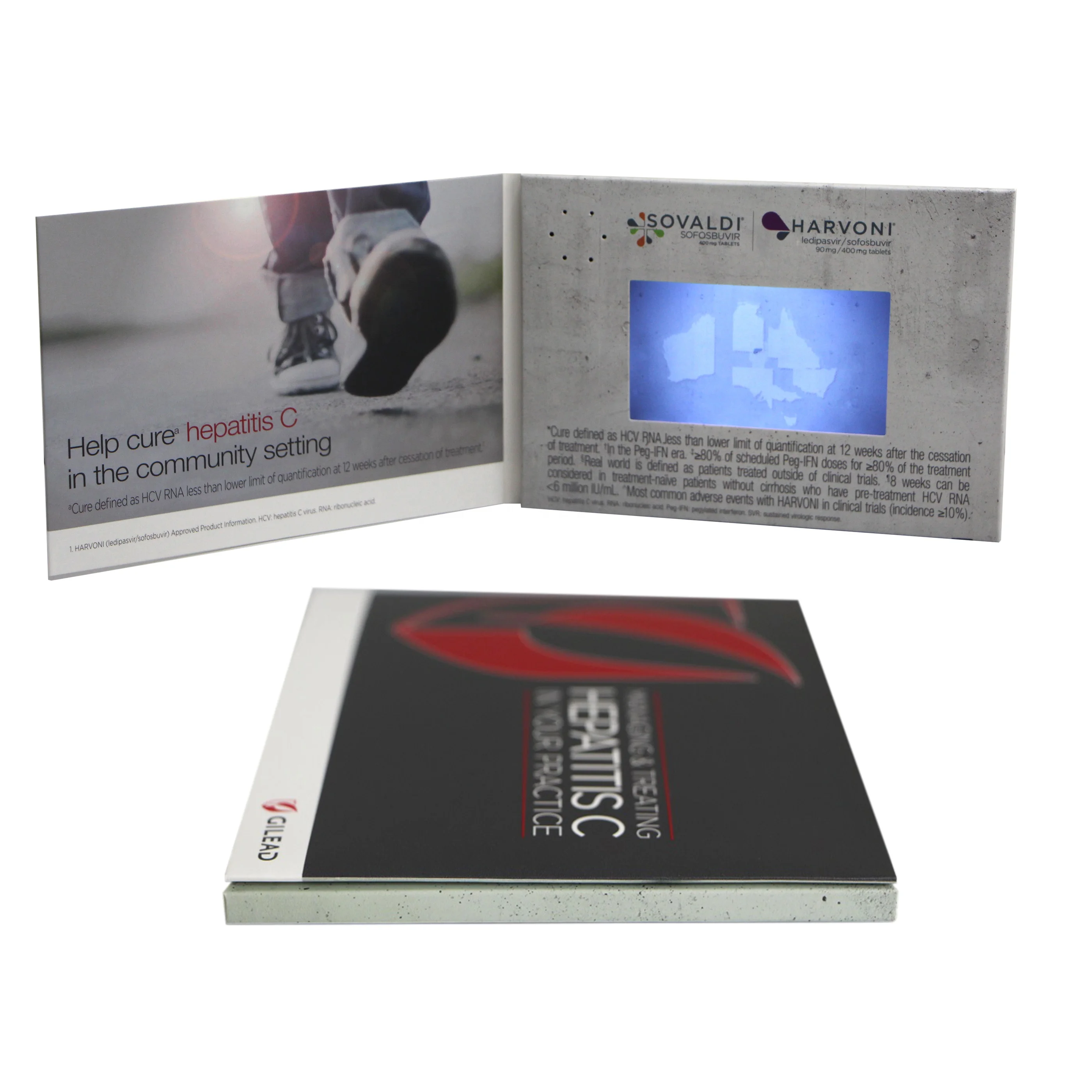 Most popular business card  lcd screen video brochure a5 for marketing