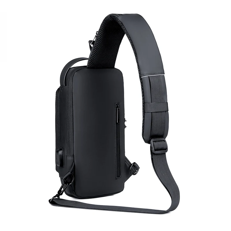 Custom Logo Crossbody Bag Men Waterproof Anti-theft Chest Bag Male Fashion Sling Cross Body Shoulder Bag With USB And Lock
