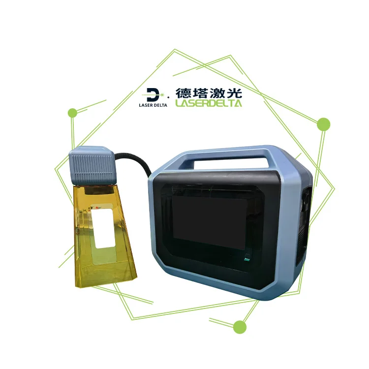 Used in various materials hand-held 20W 30W fiber laser marking machine Portable battery laser marking machine