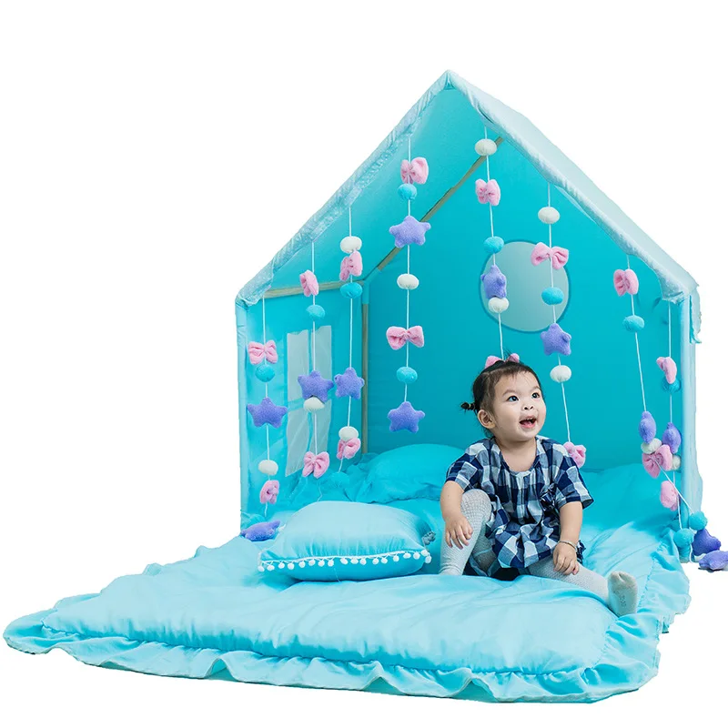 
Big Playhouse Indoor Bed Tent Baby Play Tent Cotton Pink Princess Kids Play House 