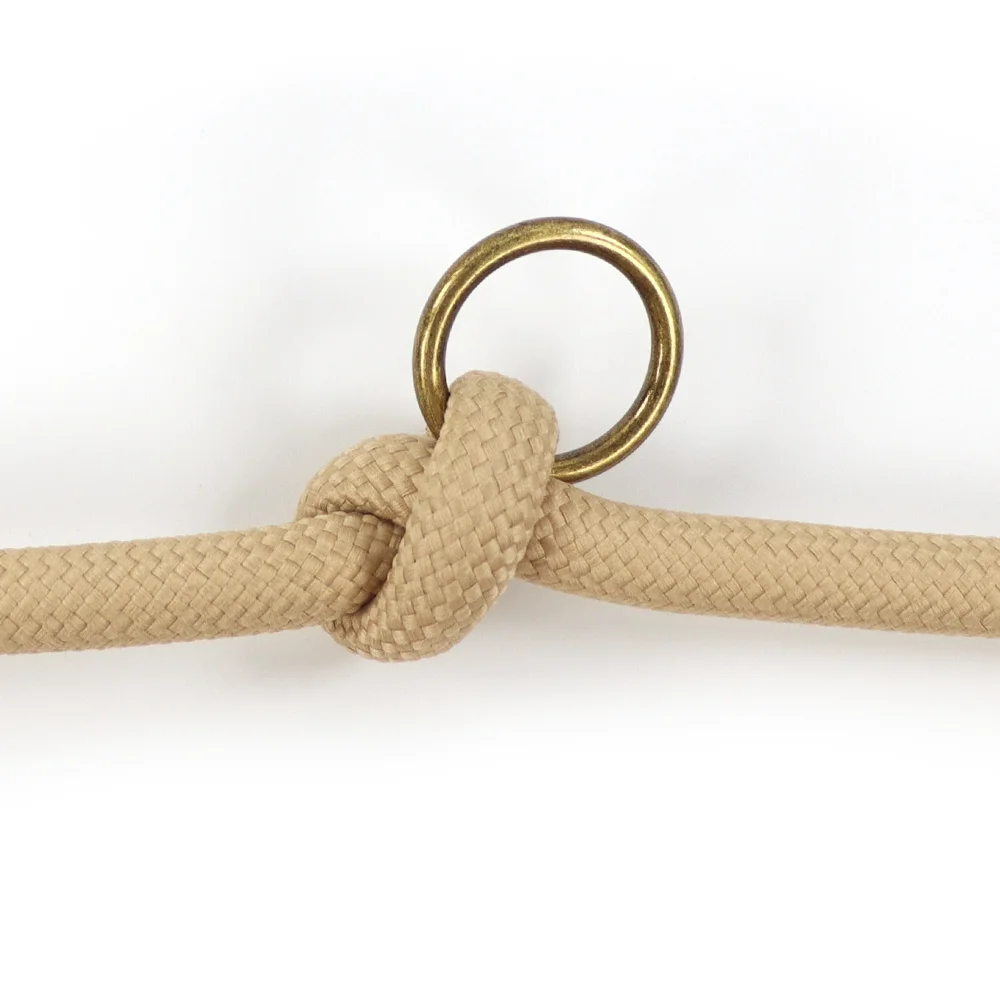 Adjustable Sand Round Rope Leash High Quality Wear Resistant Pet Round Rope Leash with Leather Interface for Sale