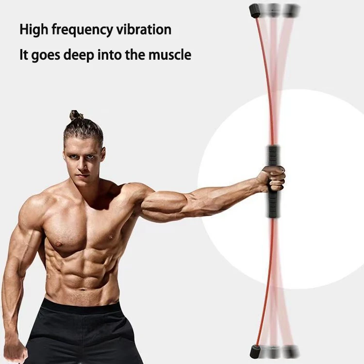 Factory Custom Logo Gym Fitness Aerobic Fiberglass Stretch Vibrating Swing Bar Flexi-bar Felix Stick