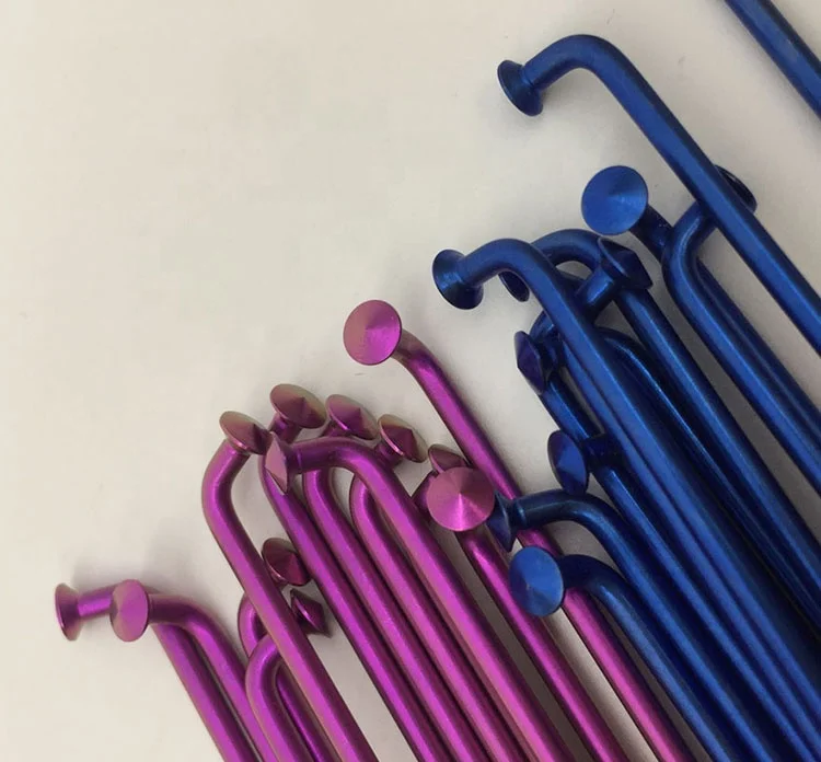 Customized GR5/TC4 Titanium Alloy Spoke and nipples,Bicycle Ring Modified Spoke Colourable