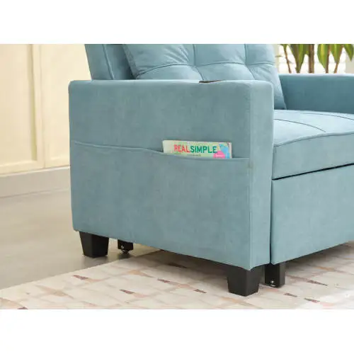 Futon Chair Bed folding chair Pull Out Sleeper Chair Beds with USB Ports Armchair Bed Sleeper for Living Room sofa W1829S00011