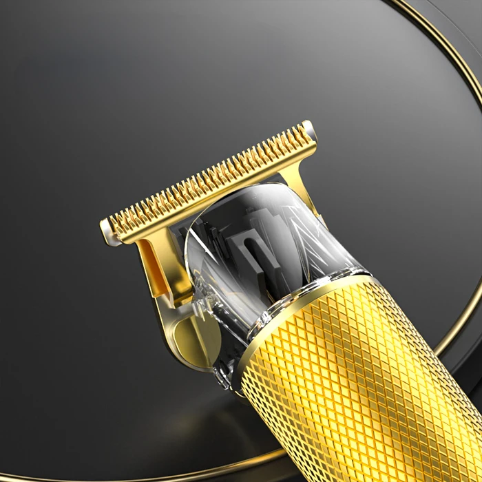 Black gold metal professional hair trimmer digital screen oil head cutter men electric hair trimmer shaver