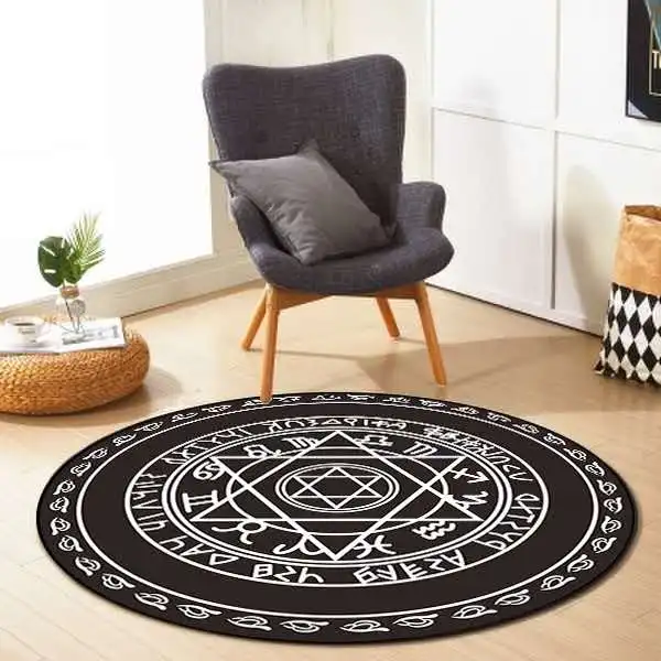 Оптовая продажа с завода, круглые черные коврики, комнатный коврик, напольный коврик