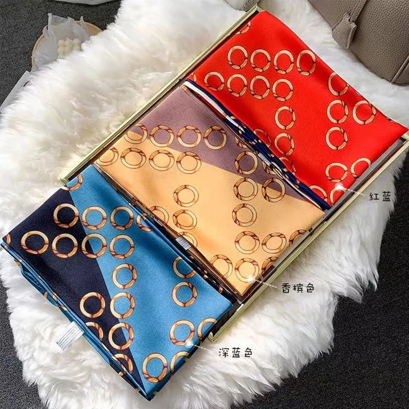 spring and summer  silk long scarf satin narrow literature and art Decorative scarf with tied hair All-match thin temper