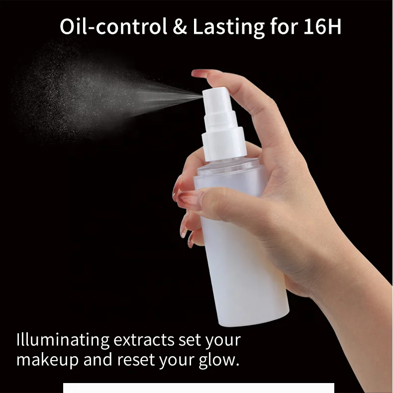 Free Sample High Quality Shimmer Long Lasting Make Up Setting Spray Mist Makeup Fixing