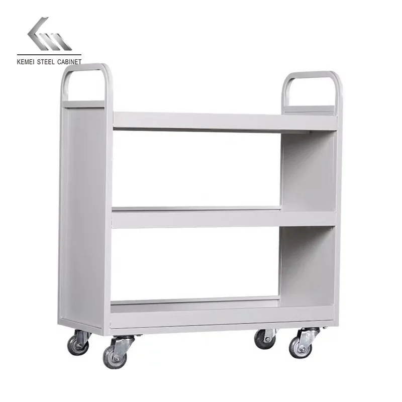 Современный дизайн мебель для школы библиотеки стальная тележка книг мобильная металлическая