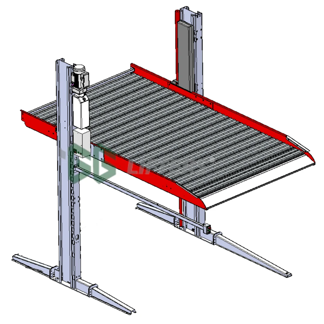 Automatic 2 post vertical parking equipment hydraulic double deck car stacking parking system electric car parking lift