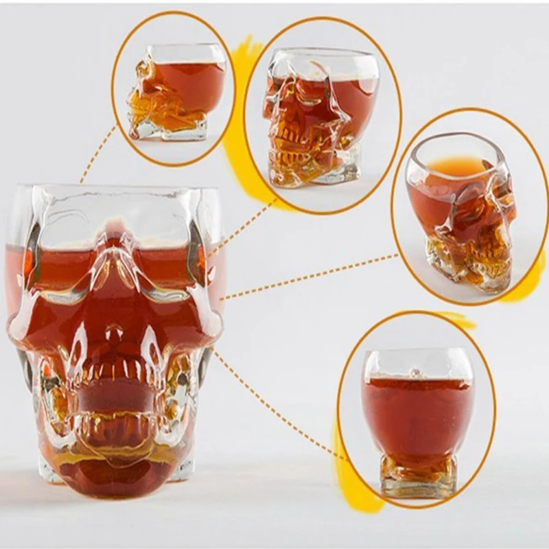 shot skull glass clear quartz cup skull bar crystal skull head vodka cup 75ml