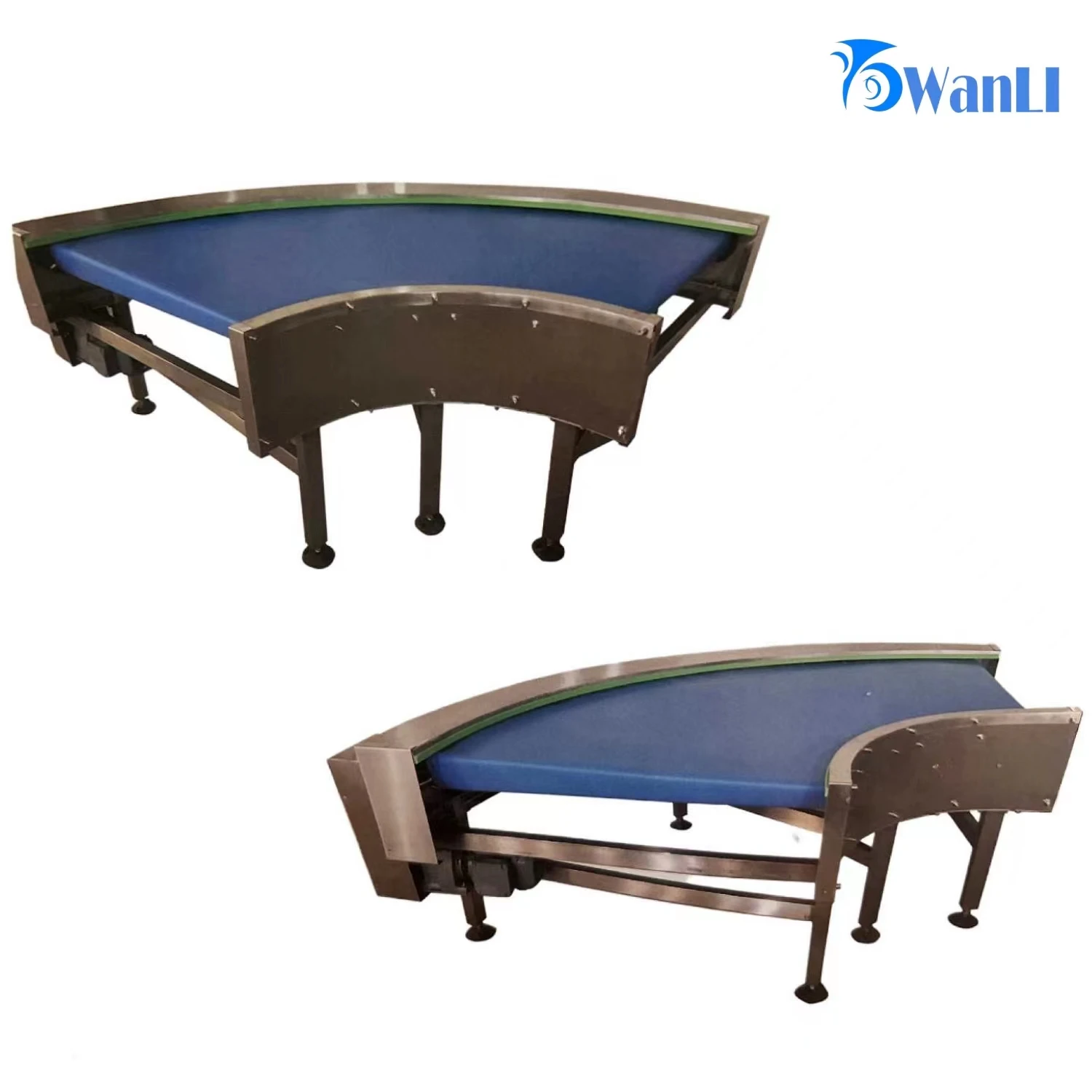 WANLI High Efficiency Adjustable Turning Curve Belt Conveyor Machine