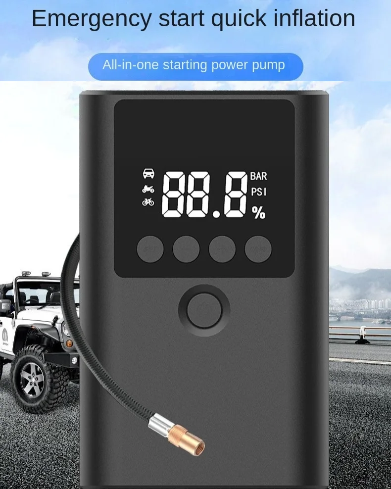 Multifunction Car Battery Booster Power Bank Charger Lithium Battery Pack 899800mah Portable Car Tyre Air Pump Jump Starter