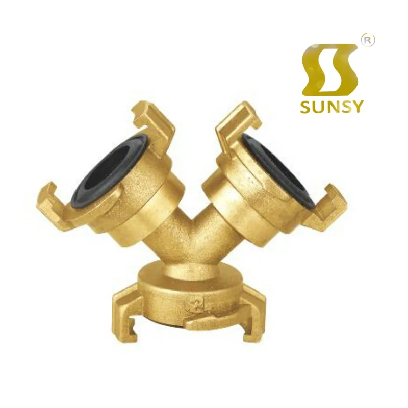 China Yuhuan sunsy Brass Geka hose coupling quick connector union nipple plus branch-off fitting hose sizes 3/8 to 1-1/2