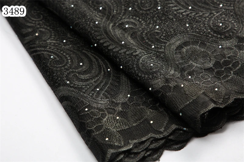 For Women Bridal Wedding Party Dresses Tulle Lace with Stones Crystal African Lace Fabric French Mesh Net 3489 Cheapest Black 50