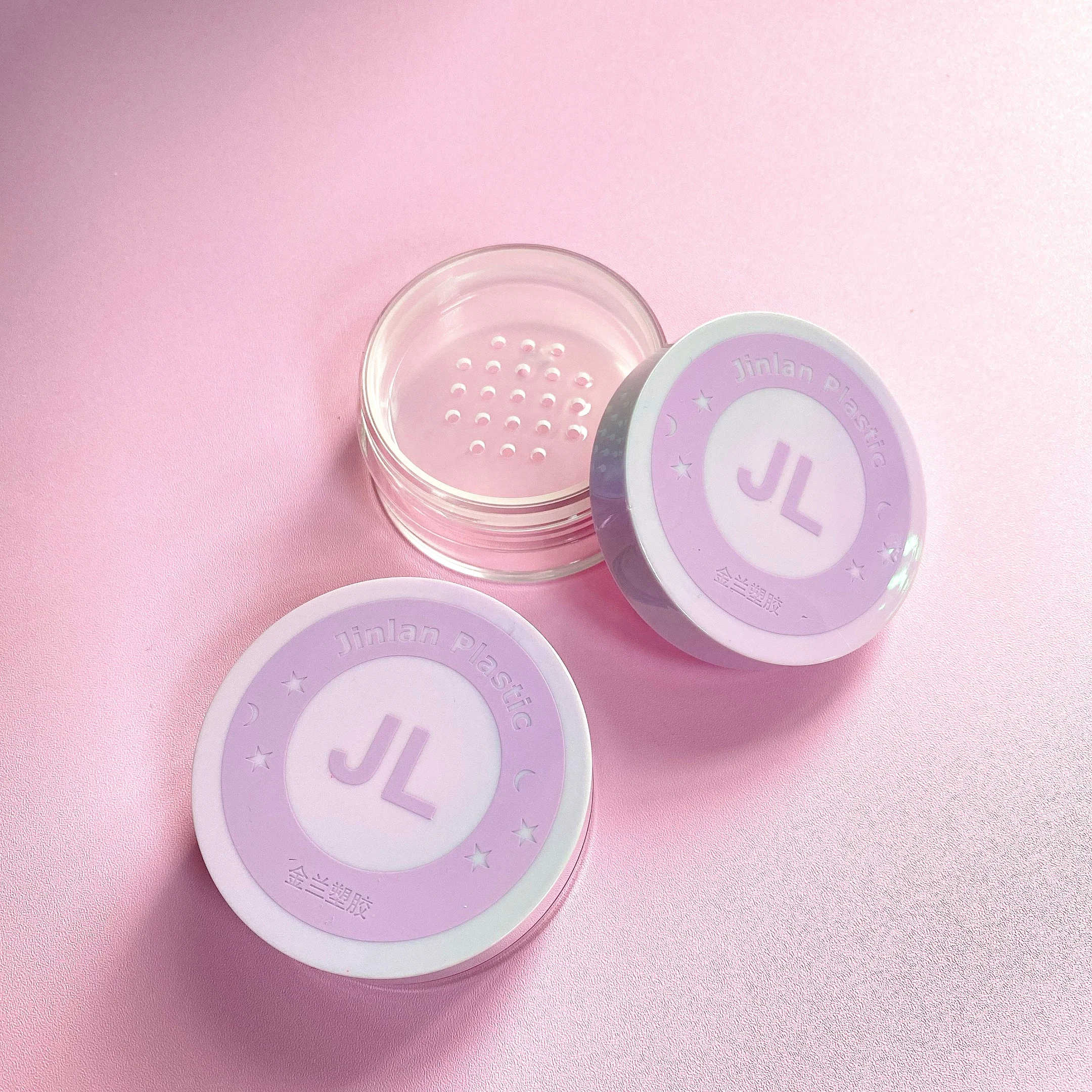 Low Moq Empty Compact Powder Container Pink Reusable Compact Powder Case Cosmetic Container